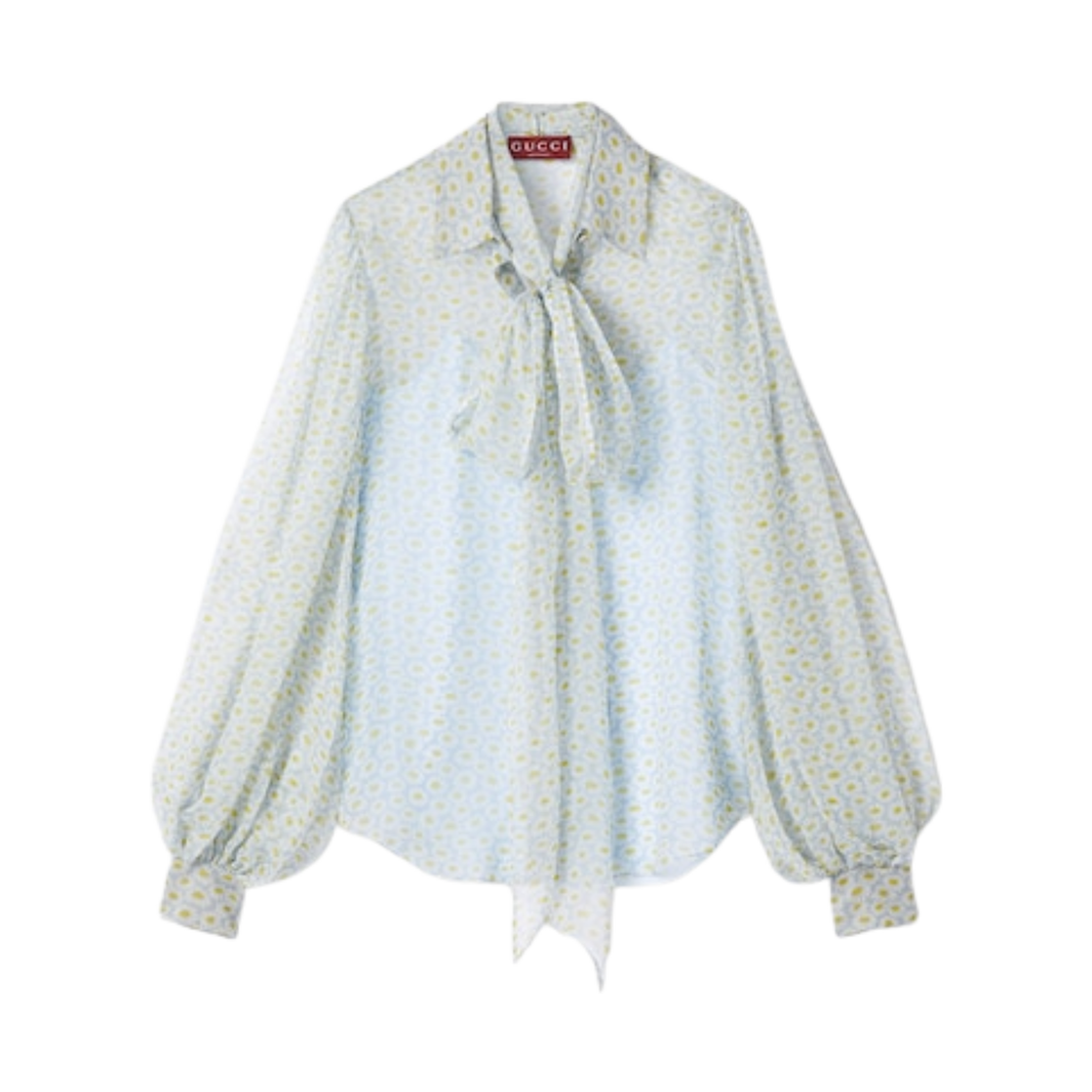 (W) 구찌 프린티드 실크 쉬폰 셔츠 멀티컬러((W) Gucci Printed Silk Chiffon Shirt Multicolor) - 1