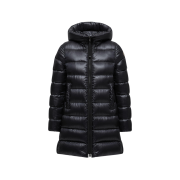 (W) Moncler Suyenne Hooded Mid-Length Down Jacket Black - 25FW