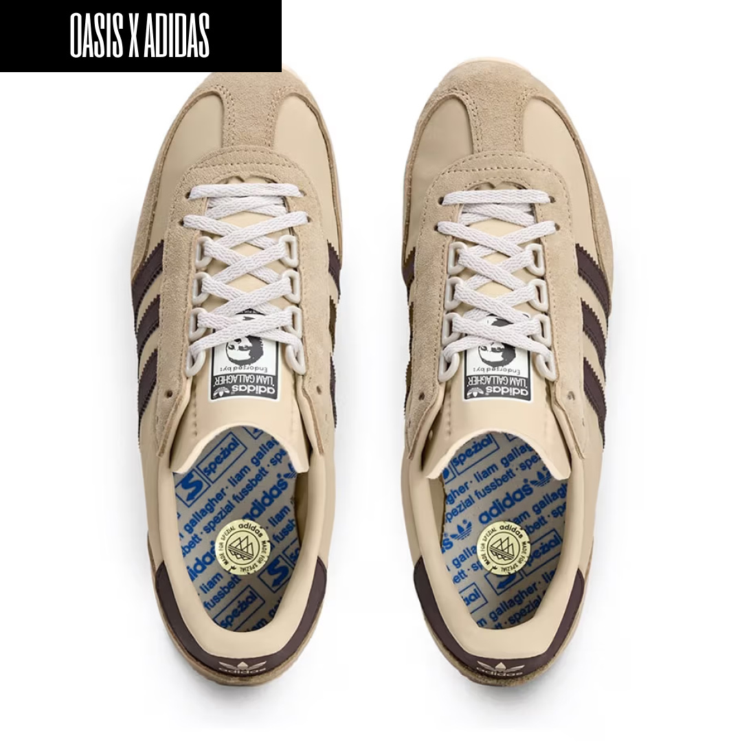 Adidas x Oasis Tour 3-Stripes T-Shirt Cream White - US Sizing, Adidas x Oasis Tour Firebird Track Top Black - US Sizing 착용 스타일 - 2