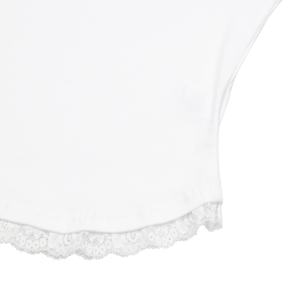 무센트 서니어 레이스 브이넥 반팔 티 아이보리(MUCENT Sunnior Lace V-Neck Half T Ivory) - 4