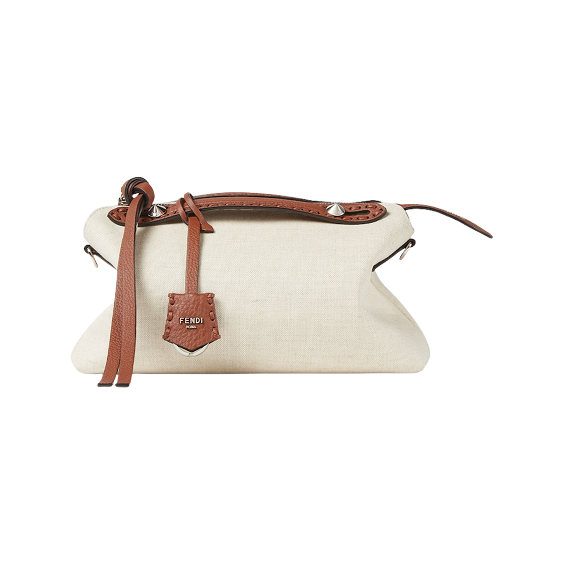 8BL155AUTUF1SYW Fendi By The Way Selleria Medium Leather and Canvas Bag White