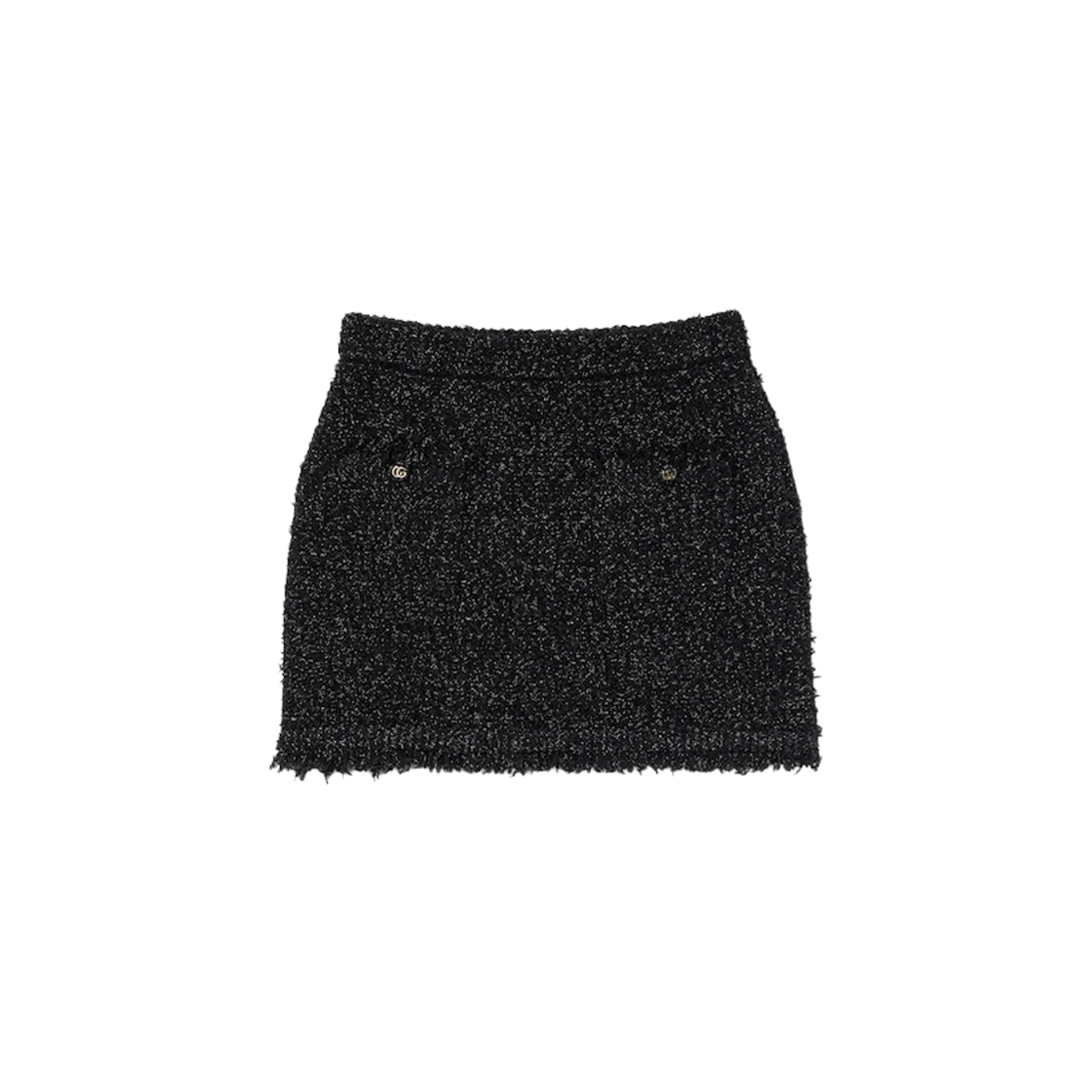 (W) 구찌 라메 비스코스 미니 스커트 블랙((W) Gucci Lame Viscose Mini Skirt Black) - 1