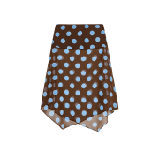 (W) Zara Unbalance Dot Skirt Brown Blue