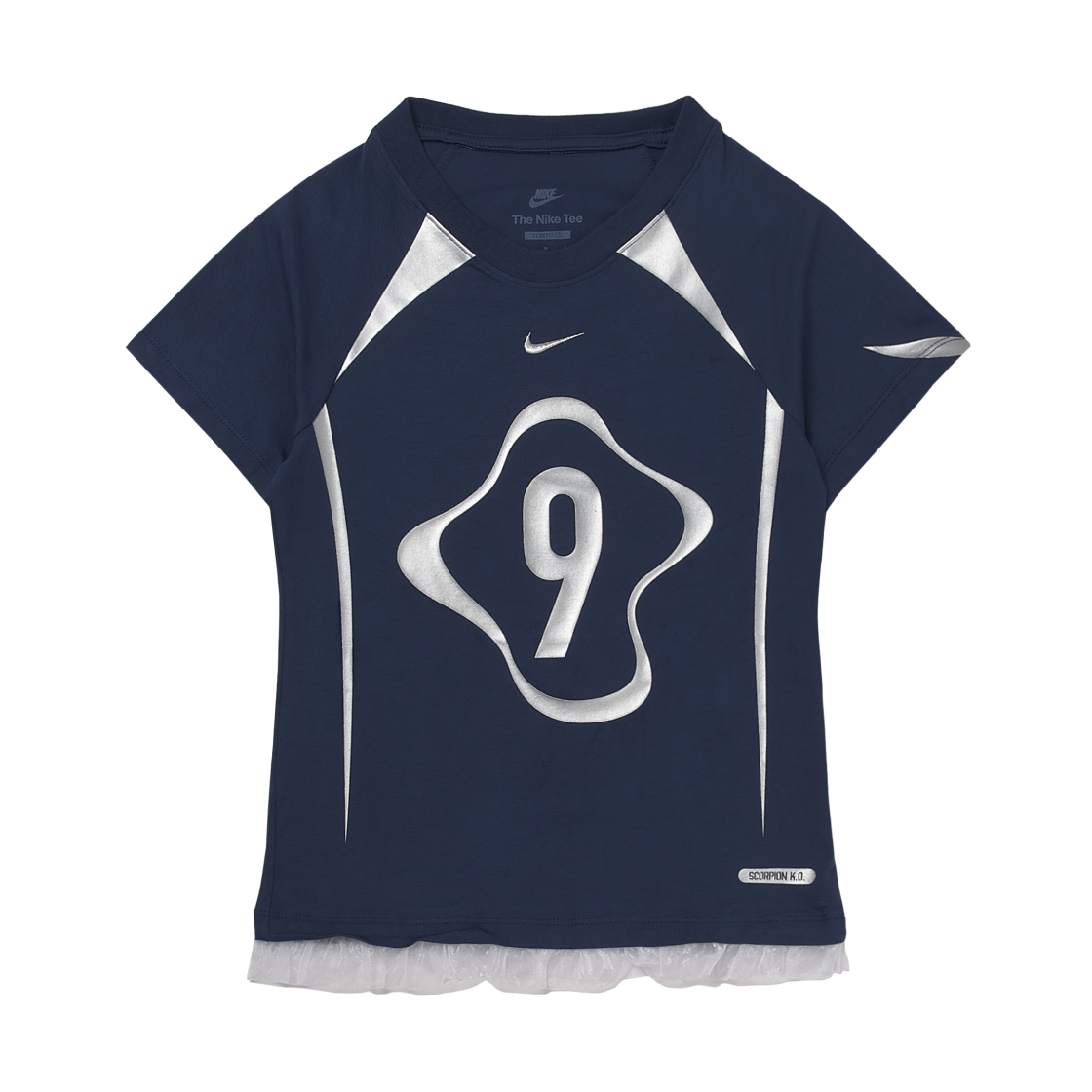 (W) 나이키 NSW 칠 니트 그래픽 티셔츠 미드나잇 네이비((W) Nike NSW Chill Knit Graphic T-Shirt Midnight Navy)