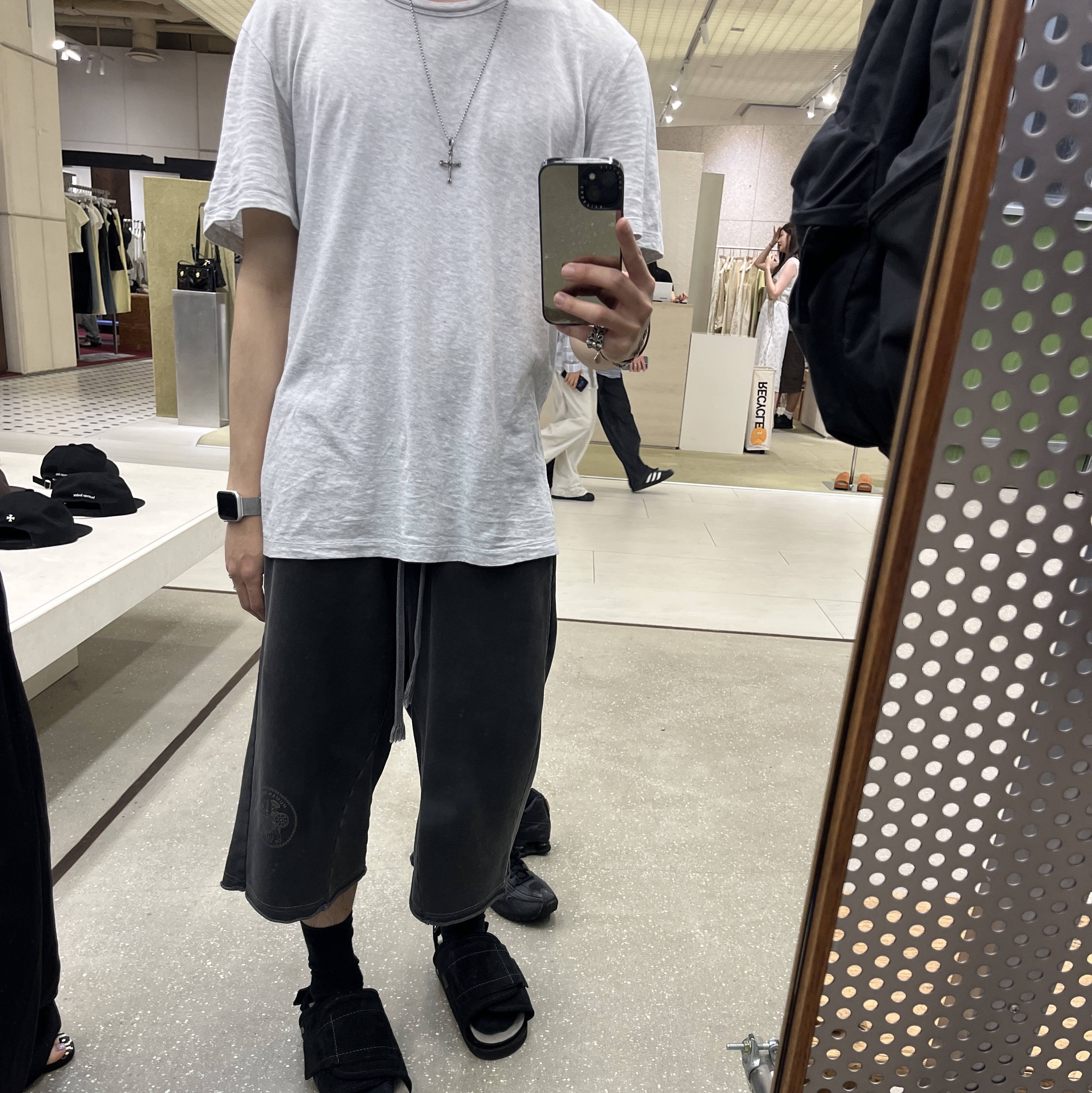 Polyteru Human Index Human 1/2 Sweat Pants Charcoal, Polyteru 925 Silver Pendant Cross Bone 착용 스타일