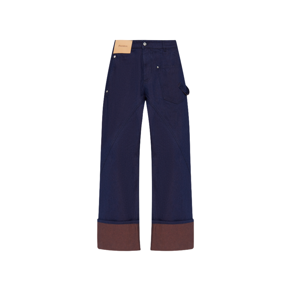 DT0120PG1836807 JW Anderson Turn Up Twisted Workwear Jeans Blue Red