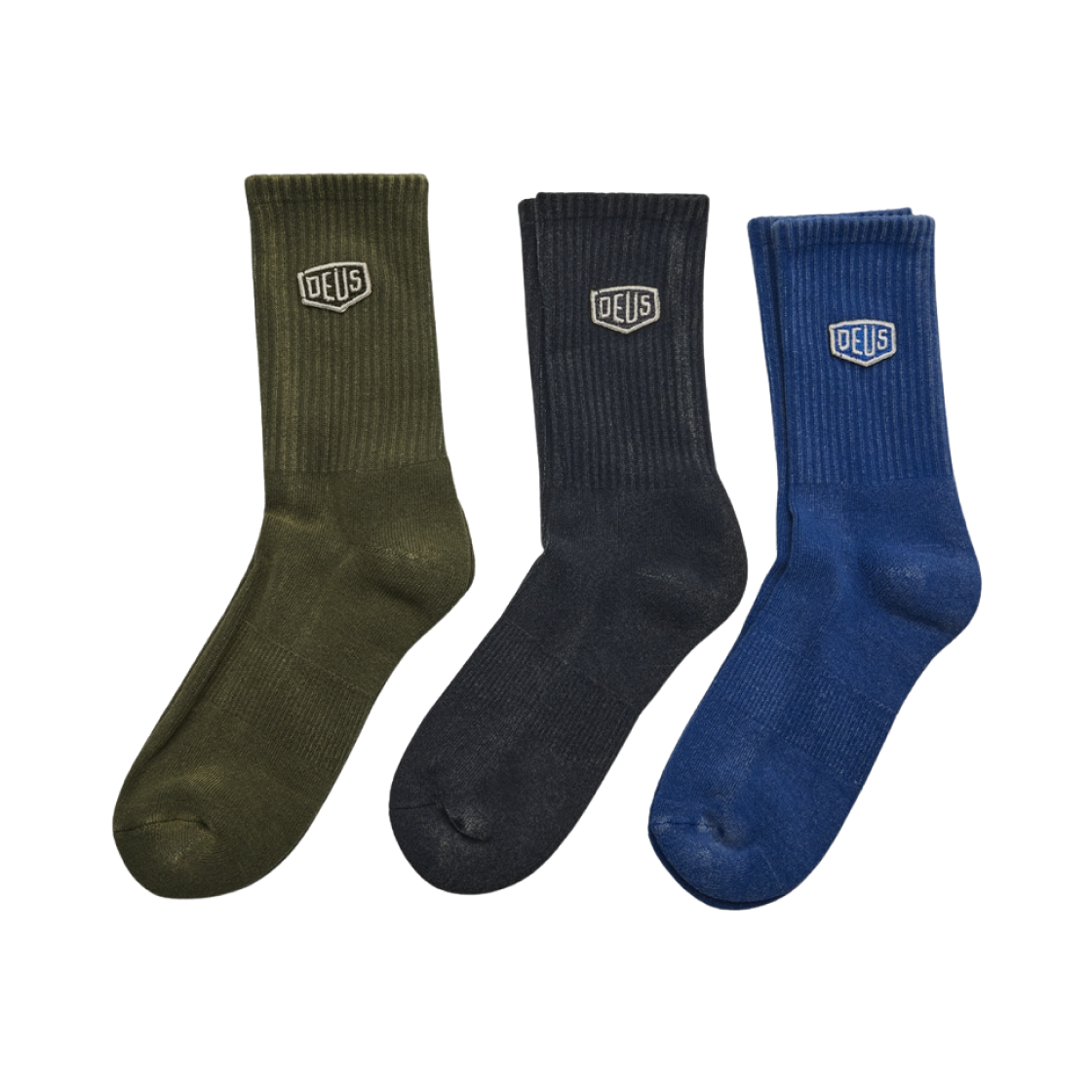 - Deus Ex Machina Shield Garment Dyed Sock Multi (3 Pack)
