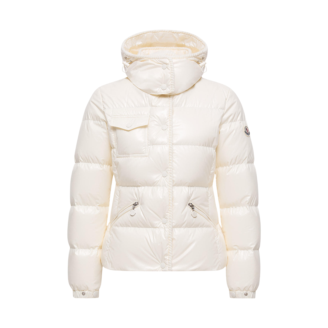 K2-093-1A00014-597EU-04A (W) Moncler Glareins Braided Trim Hooded Short Down Jacket White - 25FW