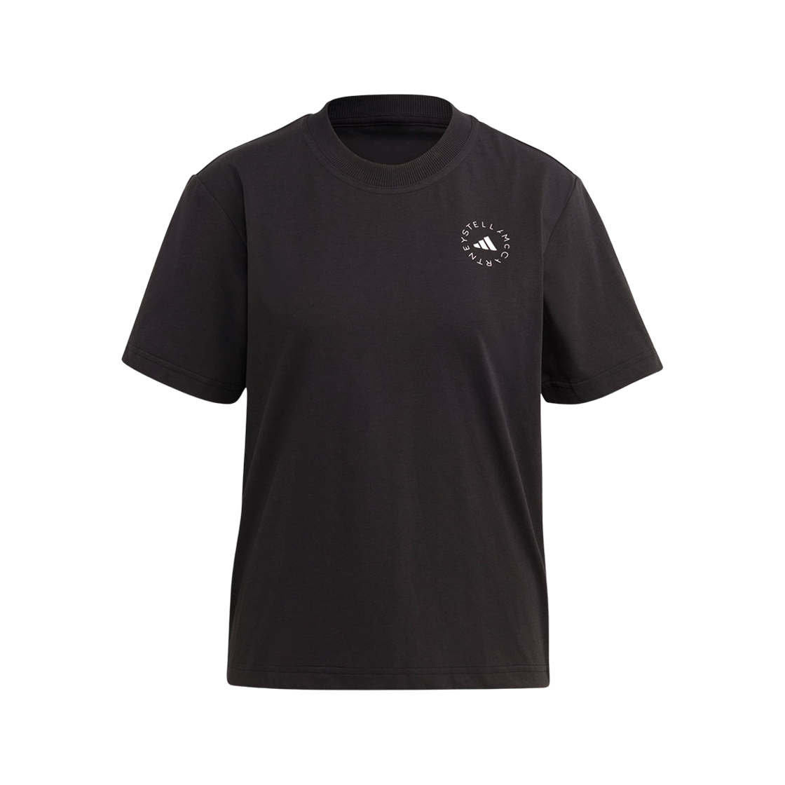(W) 아디다스 x 스텔라 맥카트니 트루캐주얼 레귤러 스포츠웨어 티셔츠 블랙 - KR 사이즈((W) Adidas x Stella McCartney Truecasuals Regular Sportswear T-Shirt Black - KR Sizing) - 1