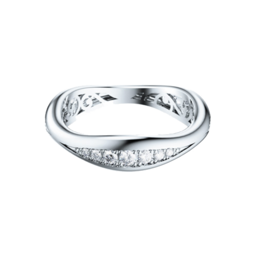 HDMI0623R(D) Miko Flow M Diamond Pave Ring White Gold