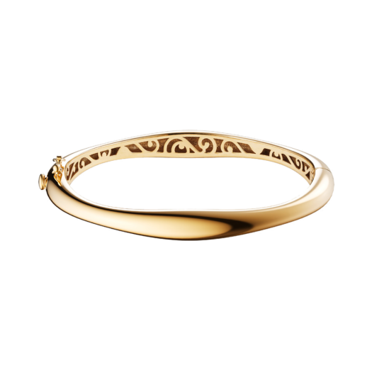 HDMI0623BL Miko Flow Solid Bangle M Yellow Gold