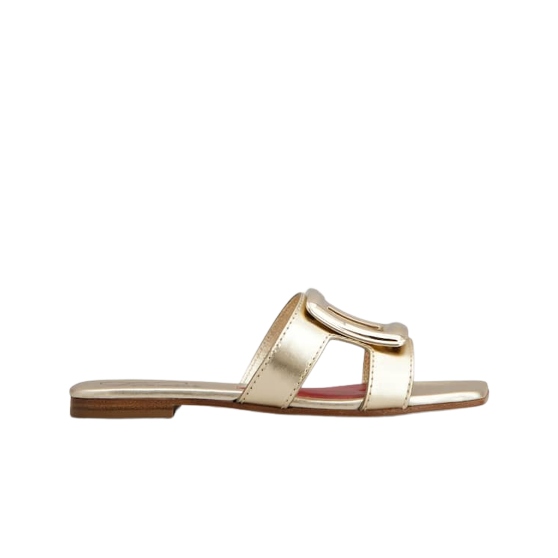 (W) 로저 비비에 비브 바이 더 씨 레더 뮬 골드((W) Roger Vivier Viv By the Sea Leather Mules Gold) - 1