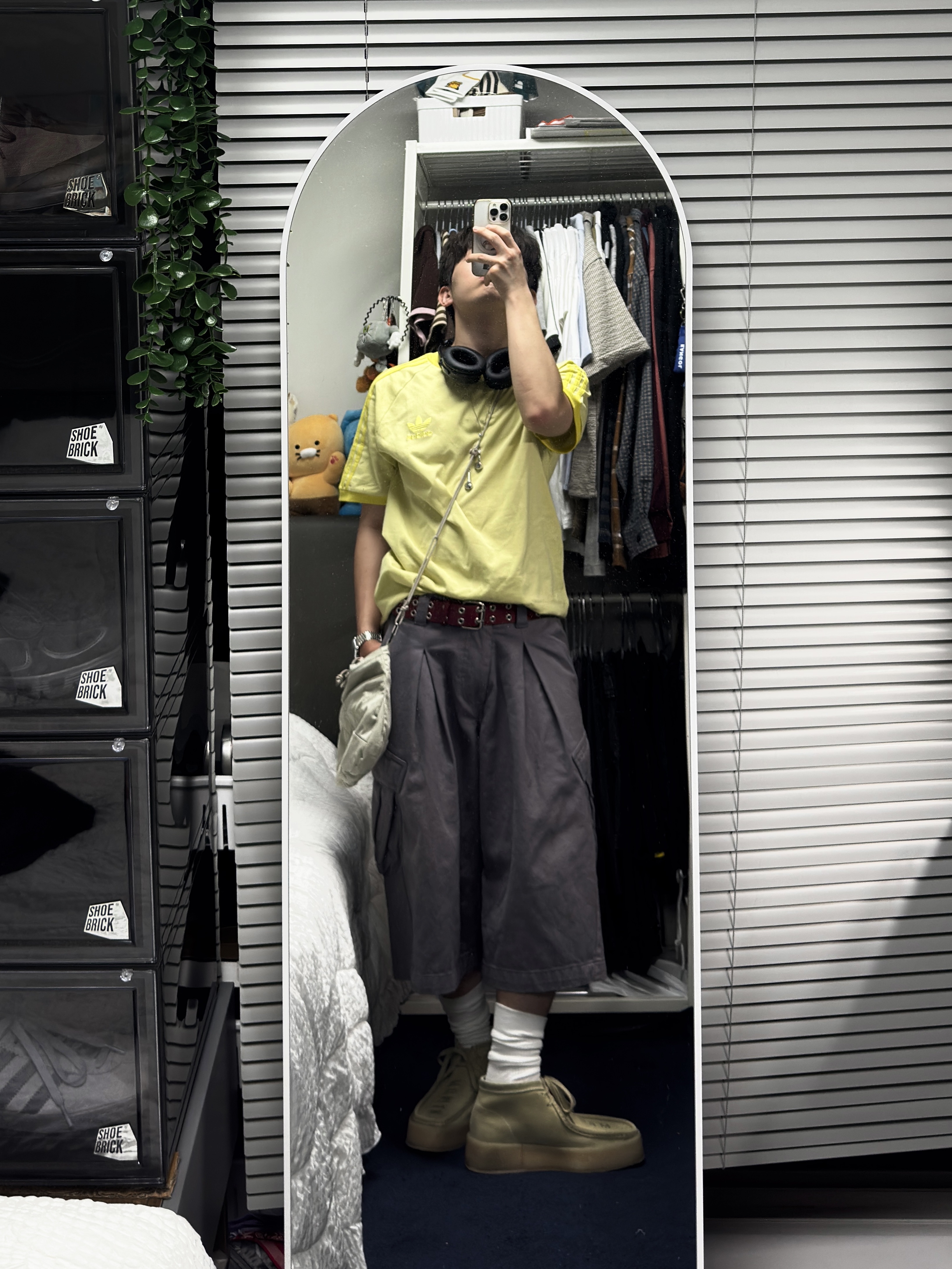 BOSE QC Triple Black (Korean Ver.), Sansan Gear Capri Pants Purple Grey - 25SS 착용 스타일 - 2