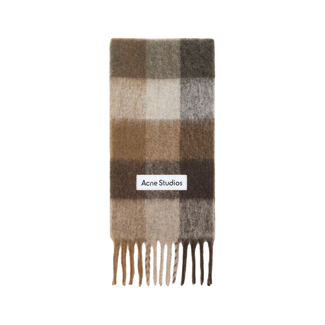 아크네 스튜디오 모헤어 체크 머플러 다크 브라운 화이트 브라운(Acne Studios Mohair Check Muffler Dark Brown White Brown)