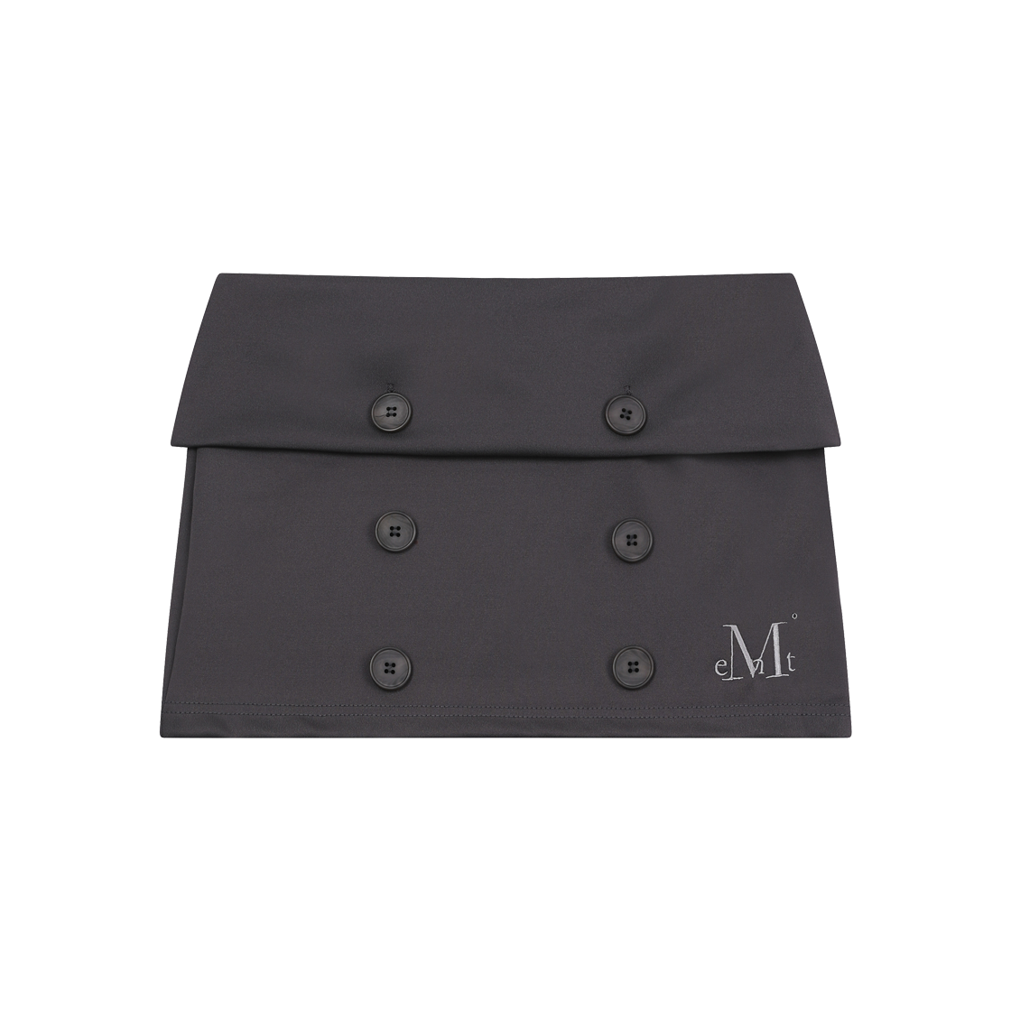 P0000BBL MUCENT Dohak Button Semi Low-Rise Skirt Charcoal