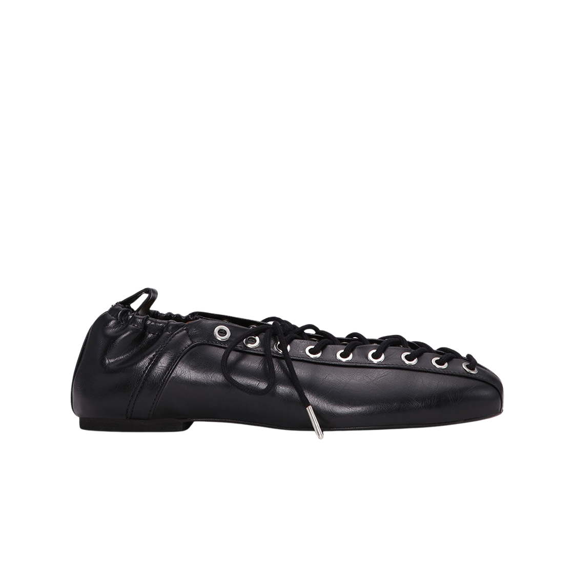 (W) 가니 올레텍스 레이스업 발레리나 블랙((W) Ganni Oleatex Lace-Up Ballerinas Black)