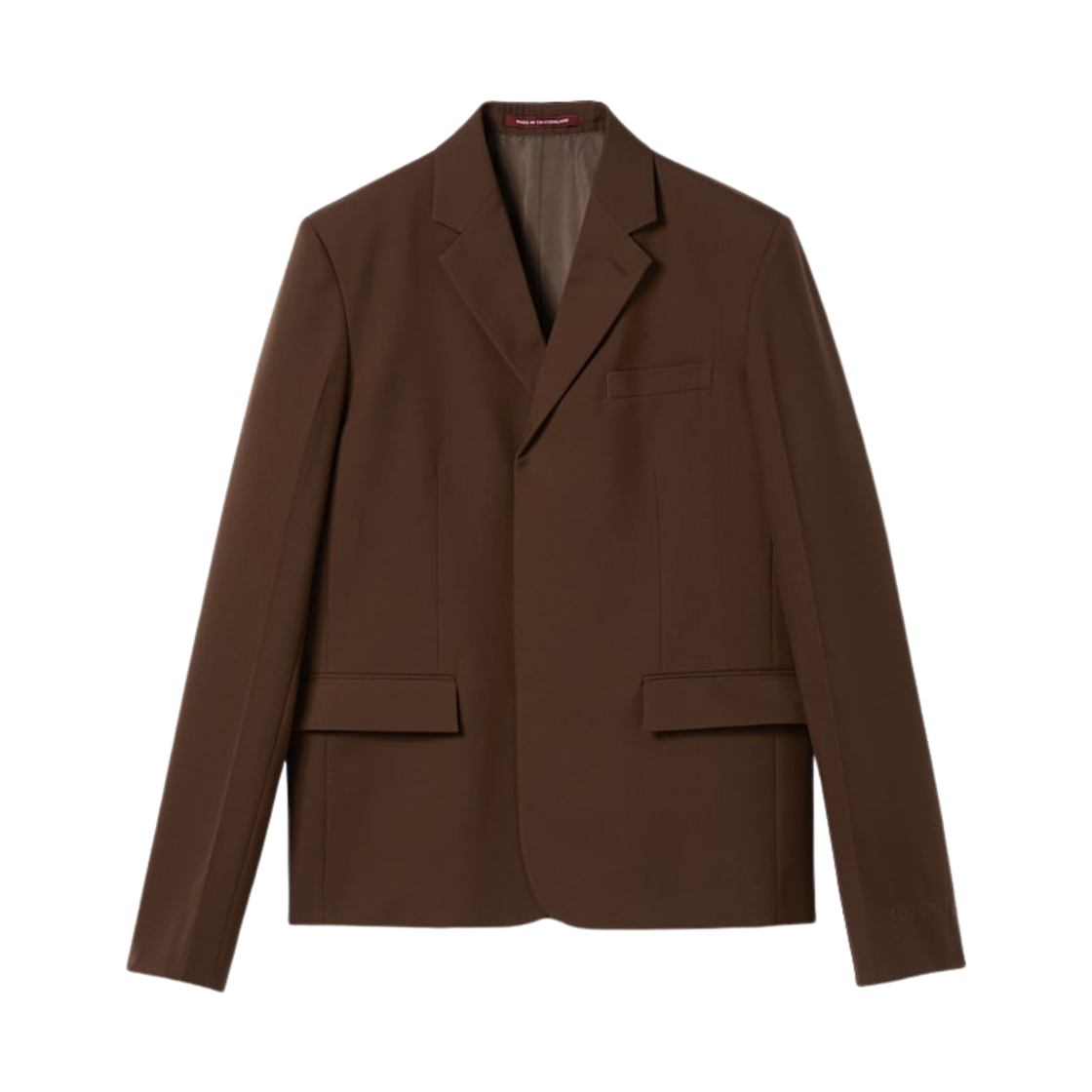 813982-Z7AL1-2129 Gucci Embossed Wool Jacket Dark Brown