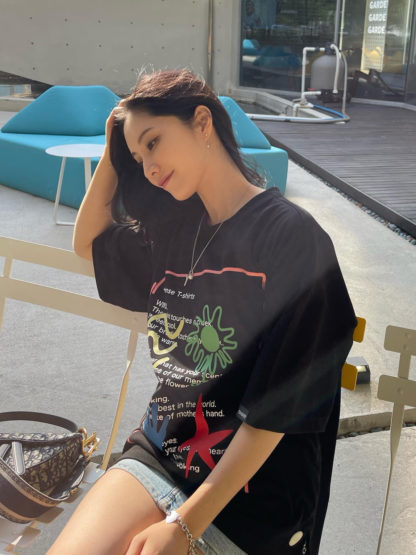 Don't Ask My Plan 4 Sense Oversized Tee - Black 착용 스타일 - 6