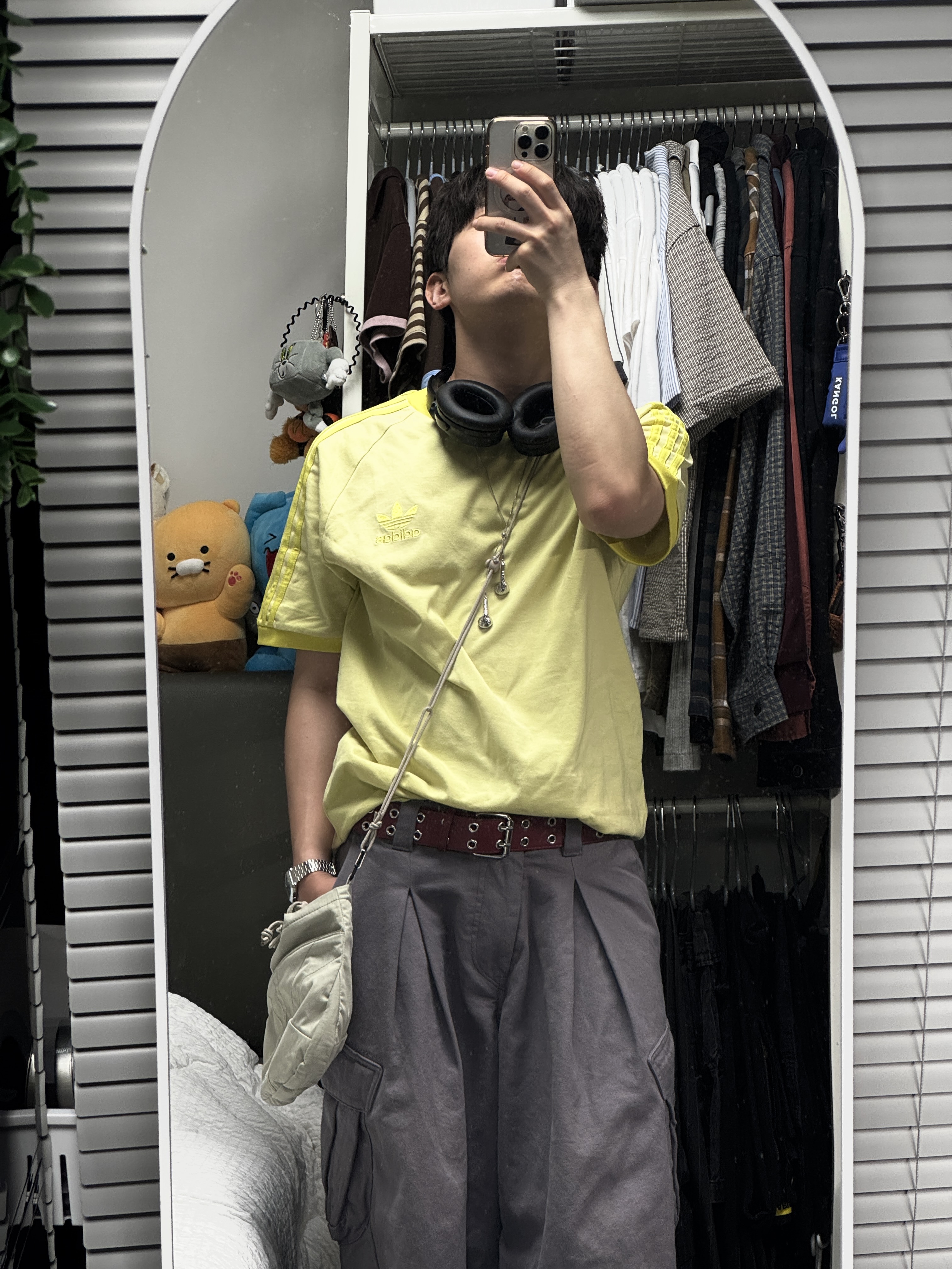 BOSE QC Triple Black (Korean Ver.), Sansan Gear Capri Pants Purple Grey - 25SS 착용 스타일 - 5