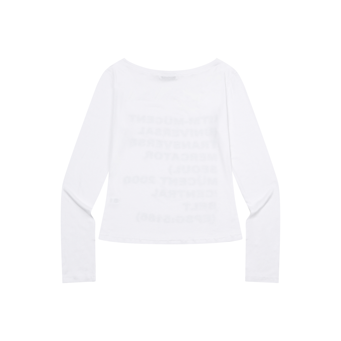 무센트 래트 37 레터링 유넥 롱 슬리브 티 화이트(MUCENT Lat 37 Lettering U-Neck Long Sleeve Tee White) - 2