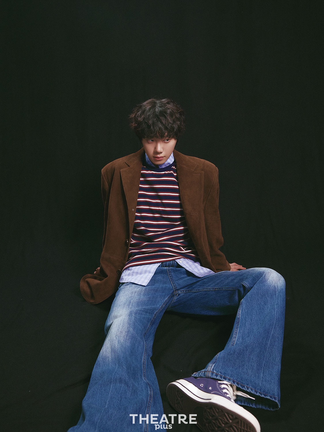 STU Goat Suede Blazer Brown 착용 스타일 - 1
