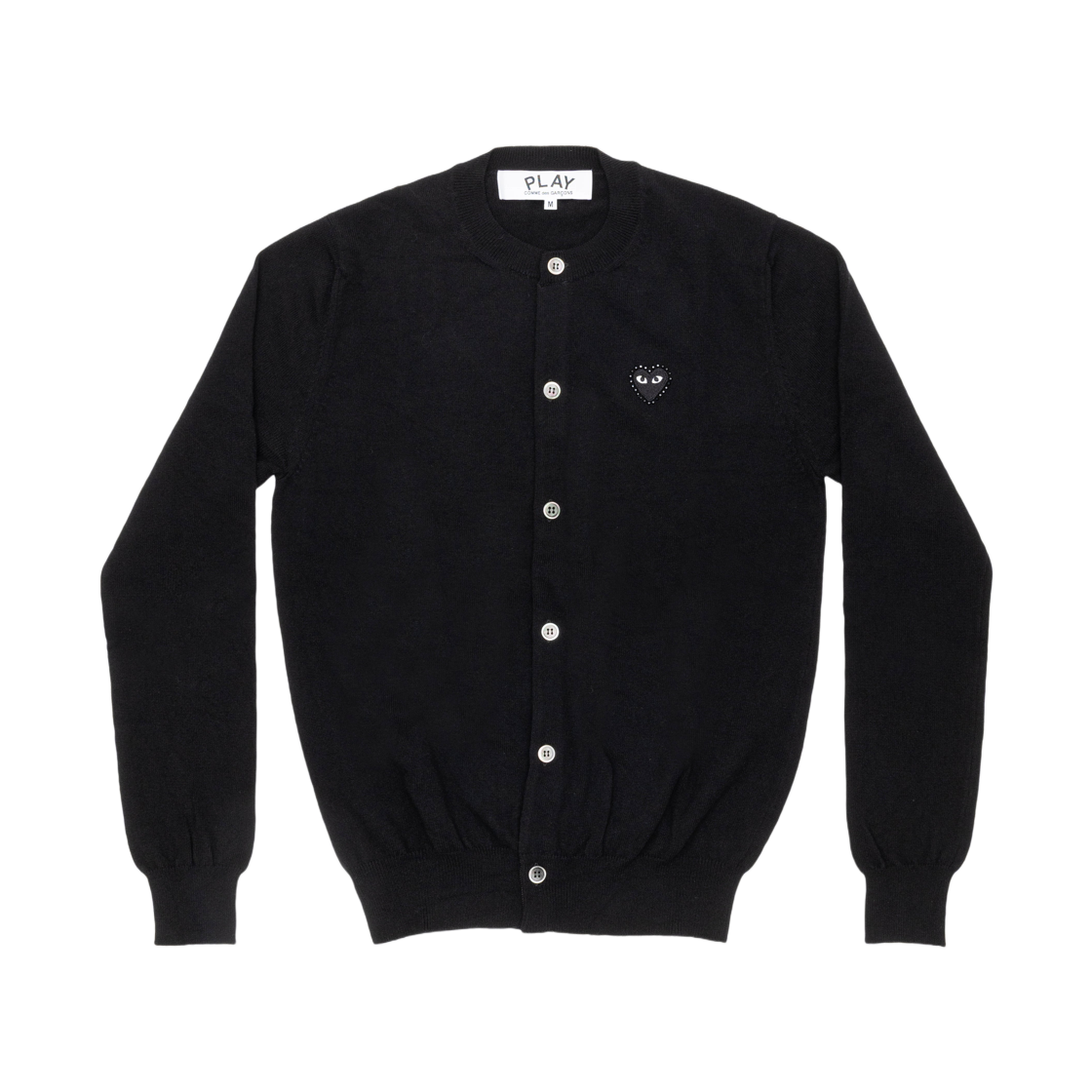 플레이 꼼데가르송 블랙 하트 x 라인스톤 라운드 넥 가디건 블랙(Play Comme des Garcons Black Heart x Rhinestone Round Neck Cardigan Black) - 1