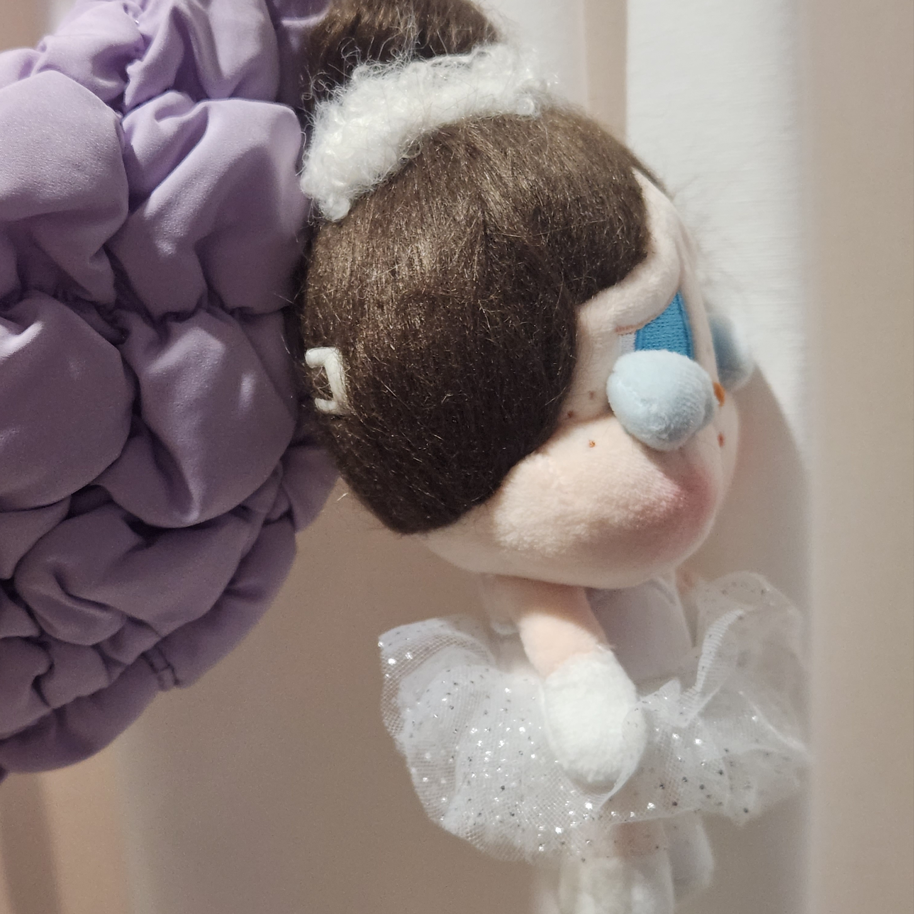 Pop Mart Crybaby Shiny Shiny Series Plush Pedant Blister Pack, COS Quilted Micro Bag Purple 착용 스타일 - 2