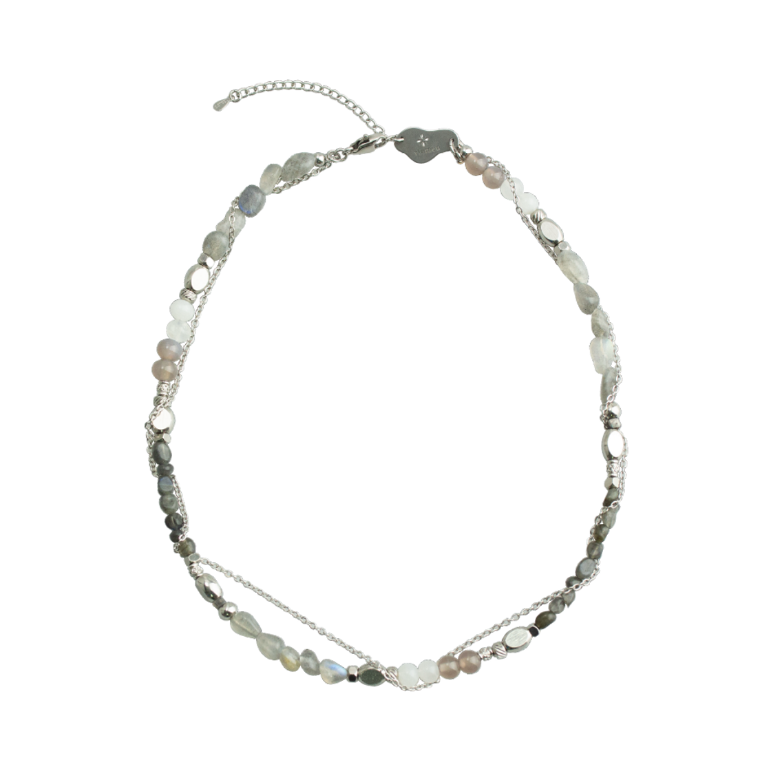 RioAN033 Riomeu Gray Chain Layered Necklace