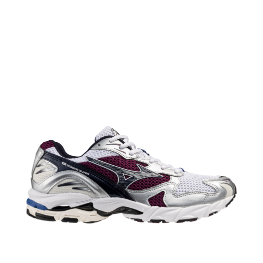 D1GA210414 Mizuno Wave Rider 10 White Baritone Blue Dark Purple