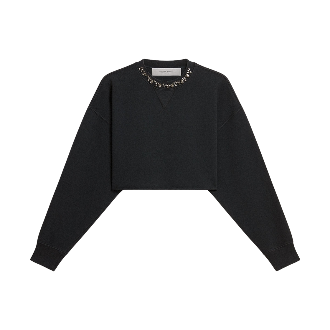 GWP02203-P001896-90456 (W) Golden Goose Crystal Cotton Sweatshirt Black