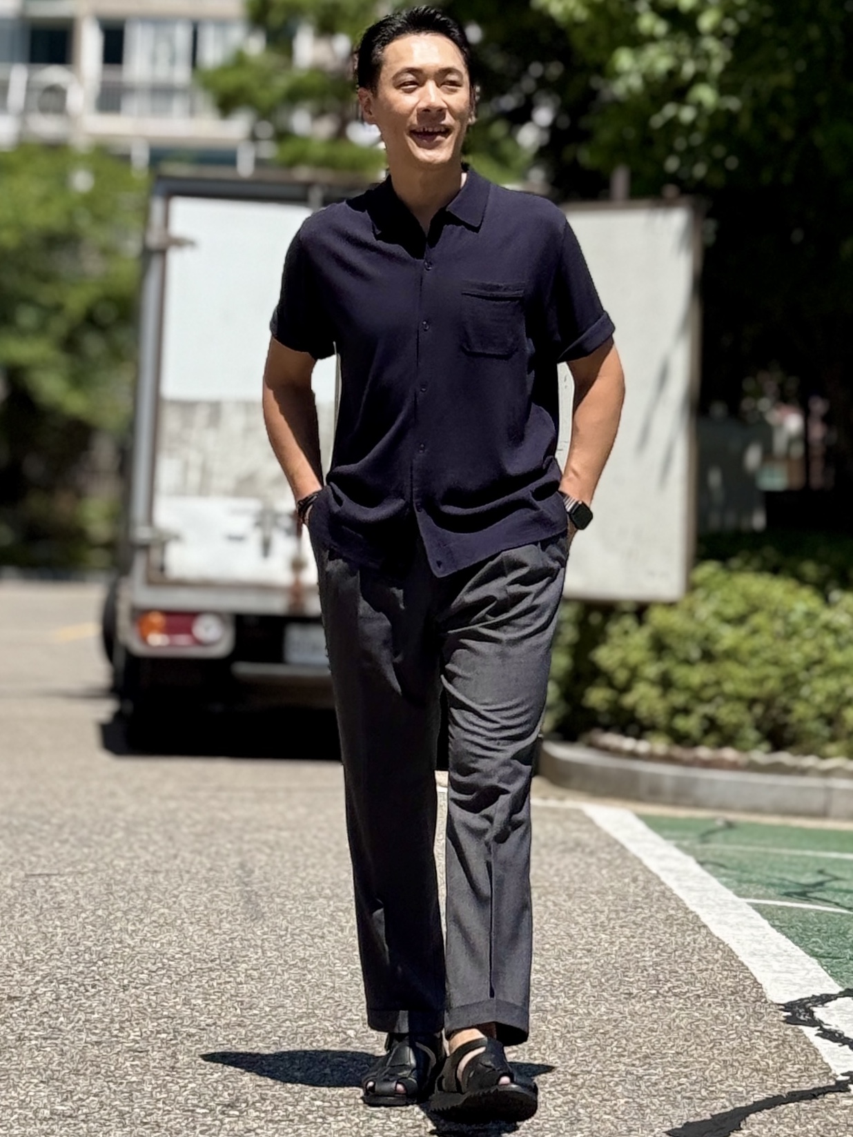 Paraboot Pacific Lisse Black 착용 스타일 - 2