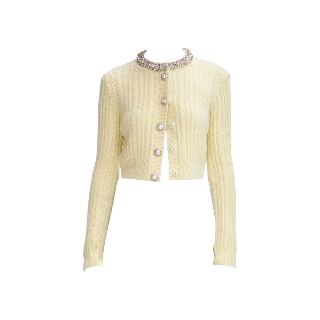 셀프 포트레이트 우먼 알파카 가디건 옐로우- 25FW(Self Portrait Women Alpaca Cardigan Yellow - 25FW)