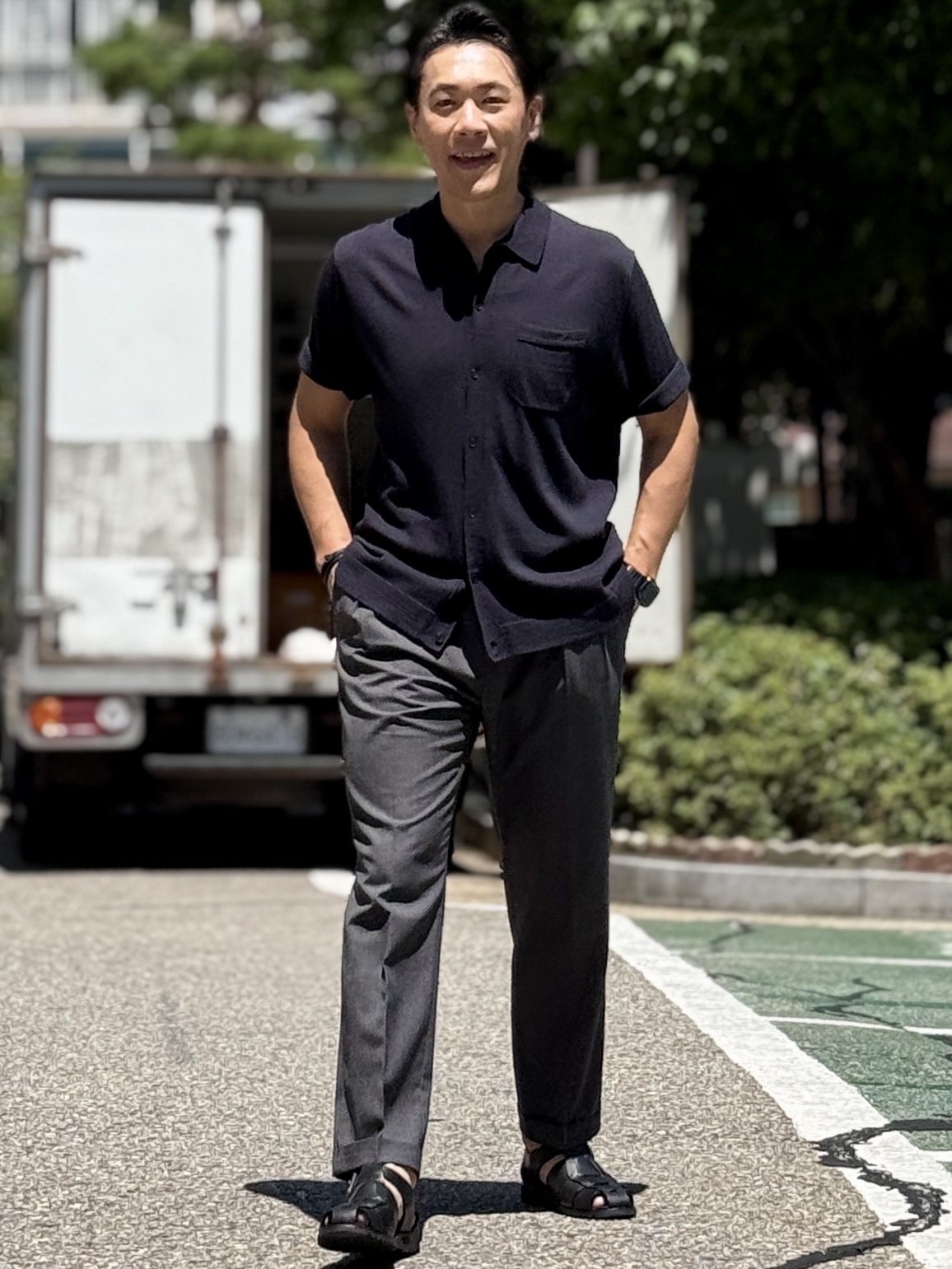 Paraboot Pacific Lisse Black 착용 스타일 - 1