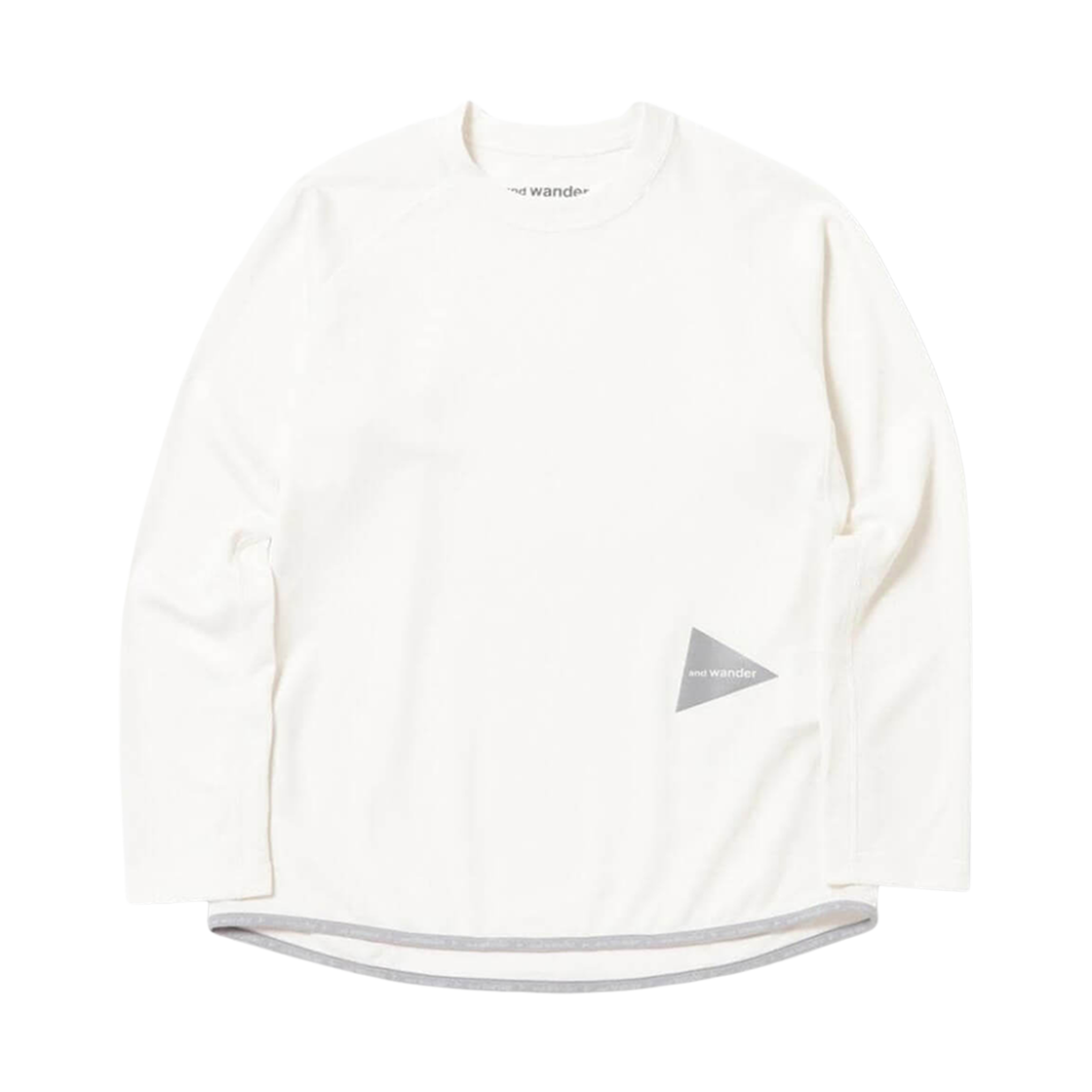 앤드 원더 파워 드라이 저지 래글런 티셔츠 화이트(And Wander Power Dry Jersey Raglan T-Shirt White)
