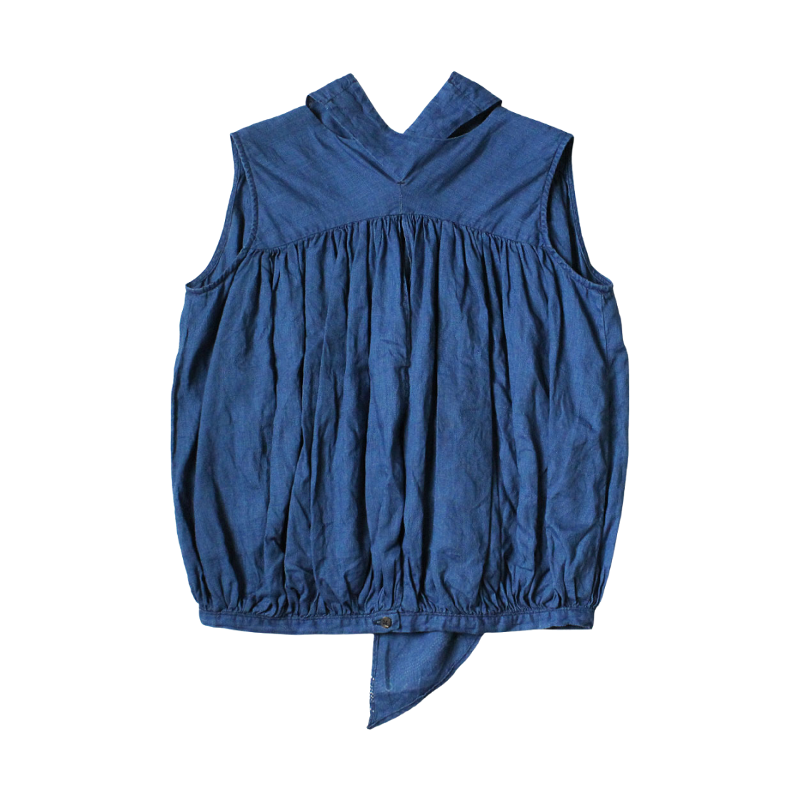 캐피탈 프렌치 크로스 리넨 투웨이 초커 캐미 수플 크레스트 프린트 인디고(Kapital French Cross Linen 2-Way Choker Cami Souffle Crest Print Indigo) - 1