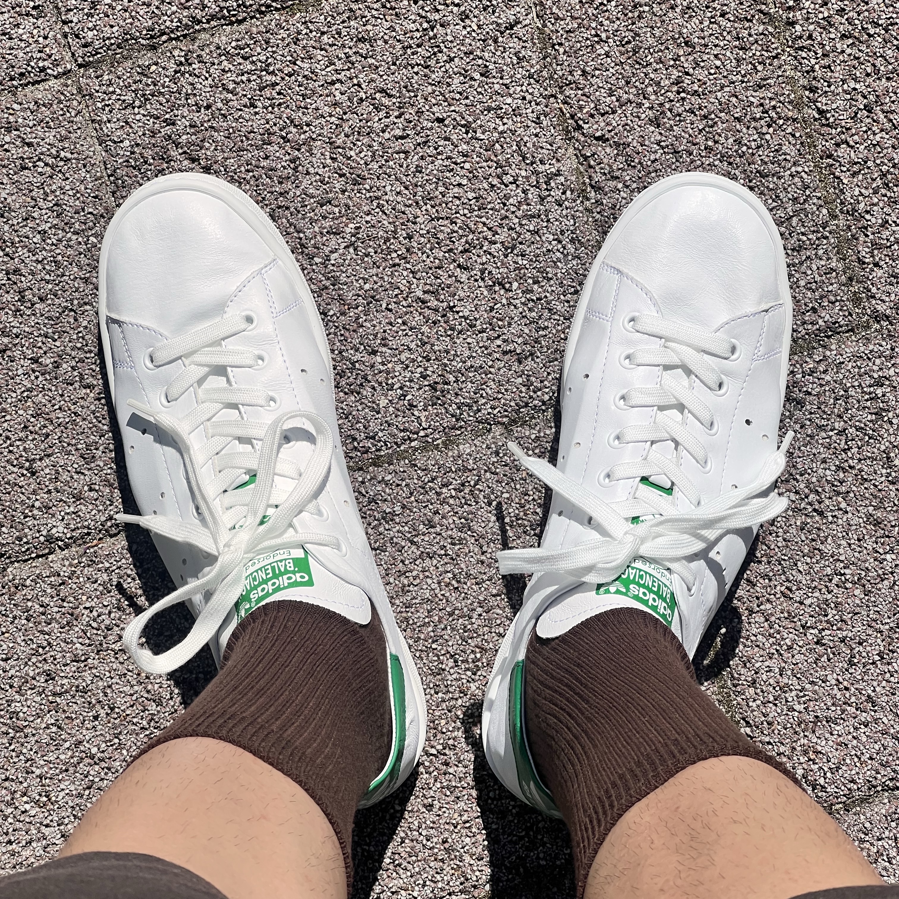 Balenciaga x Adidas Stan Smith Core White Green 착용 스타일