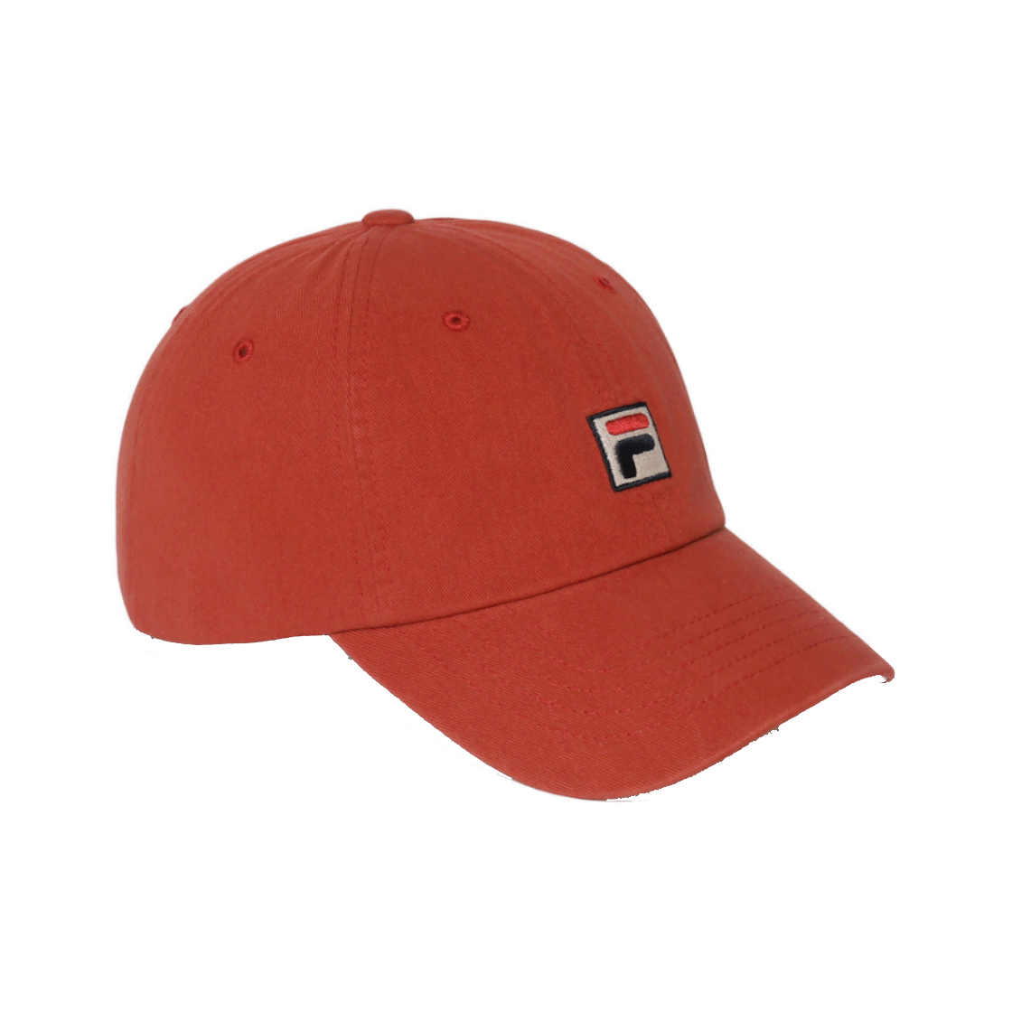 [6% 적립] 휠라 코튼 F박스 베이직 볼캡 레드