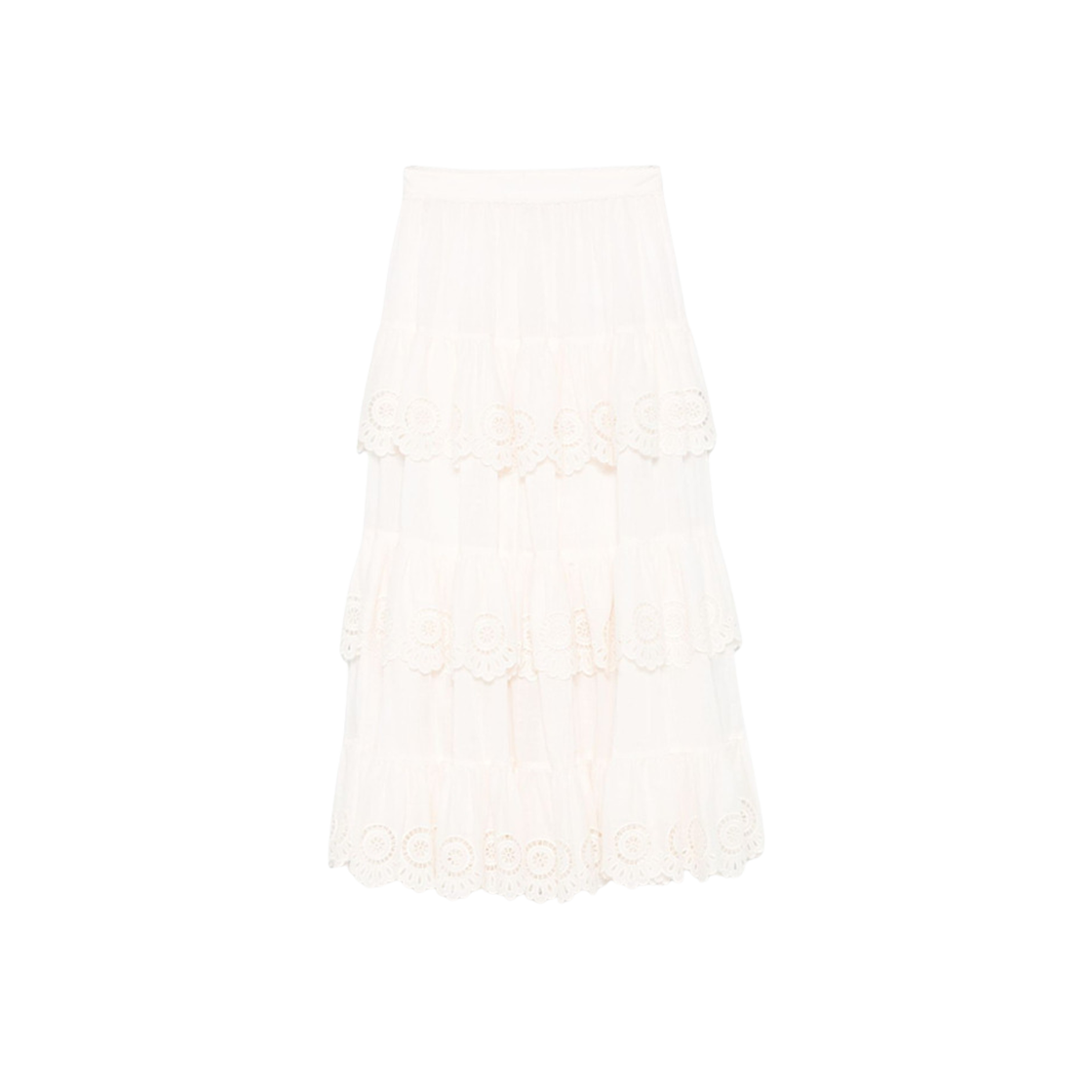 4283SSS252 (W) Zimmermann Lucky Embroidered Skirt Ivory