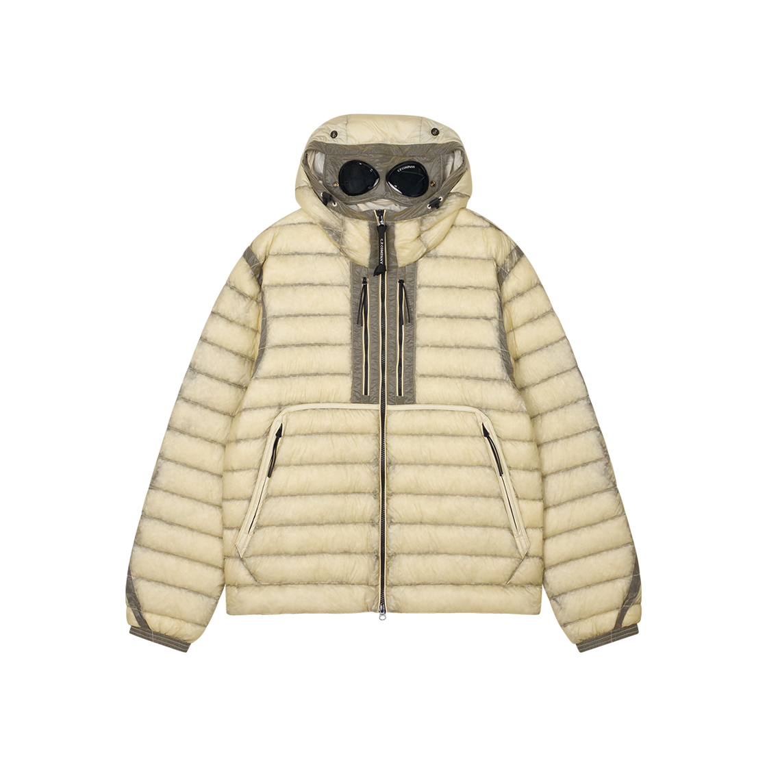 C.P. 컴퍼니 D.D. 쉘 고글 다운 자켓 피스타치오 쉘 베이지 - 25FW(C.P. Company D.D. Shell Goggle Down Jacket Pistachio Shell Beige - 25FW)