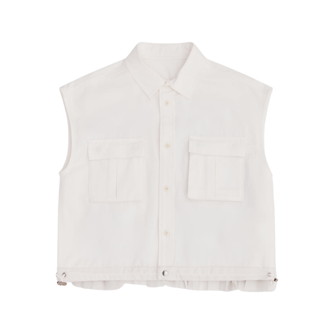 (W) 사카이 데님 믹스 셔츠 오프 화이트((W) Sacai Denim Mix Shirt Off White)