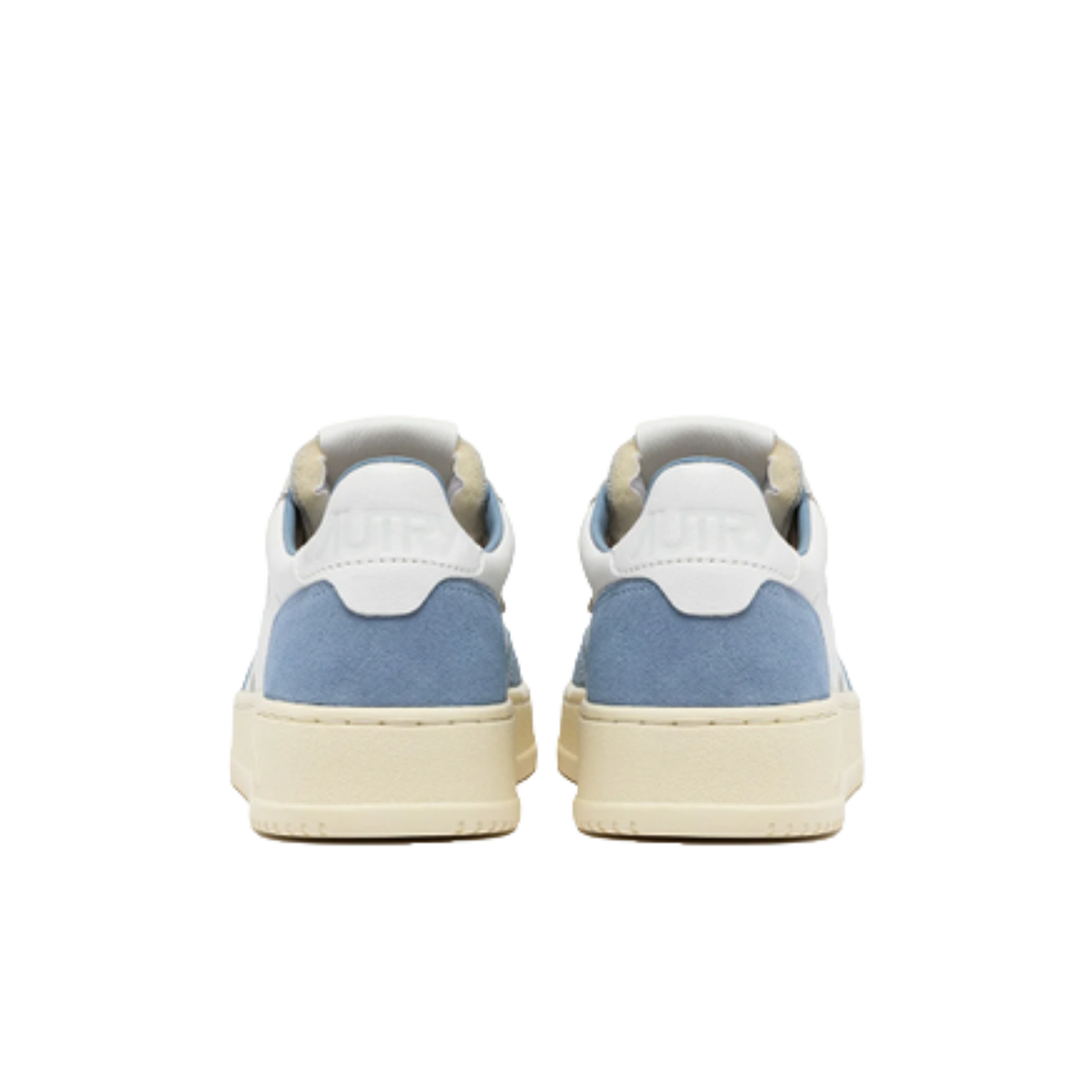 (W) 오트리 메달리스트 로우 레더 스웨이드 스니커즈 화이트 라이트 블루((W) Autry Medalist Low Leather Suede Sneakers White Light Blue) - 3