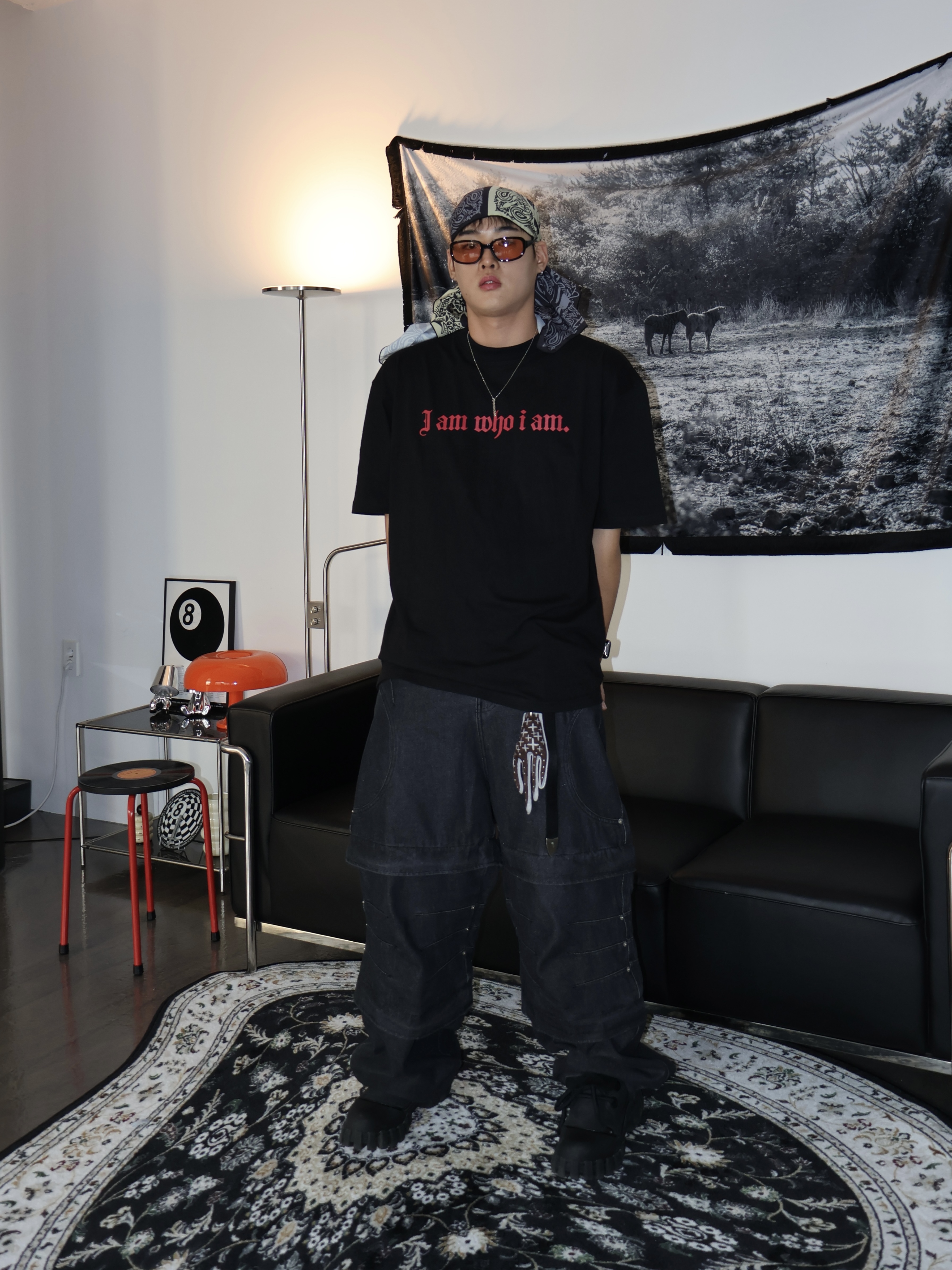 Timberland x Humberto Leon 6 Inch Boot Black - Medium, Flavorism Double Layered Wide Denim Pants Black 착용 스타일 - 1