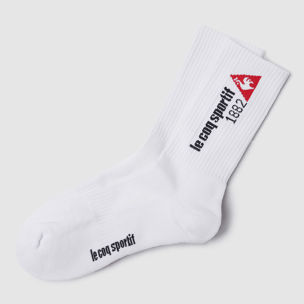 르꼬끄 스포르티브 유니 로고 하이삭스 - 화이트(QQ323ASC83)(le coq sportif Unisex Logo High Socks White) - 2