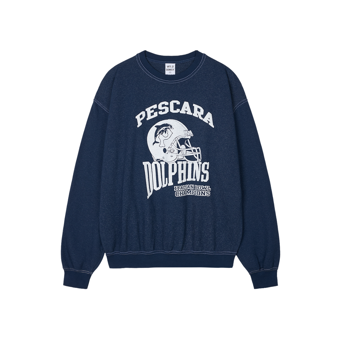 와일드 동키 페스카라 크루넥 다이드 네이비 - 25FW(Wild Donkey Pescara Crewneck Dyed Navy - 25FW)