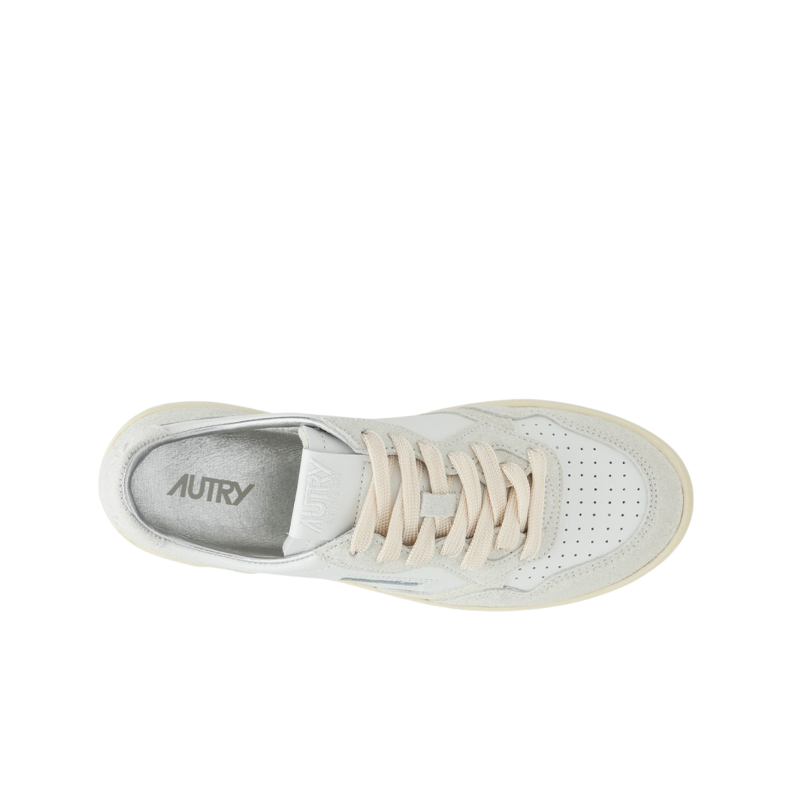 (W) 오트리 메달리스트 로우 레더 스웨이드 스니커즈 화이트((W) Autry Medalist Low Leather Suede Sneakers White) - 2