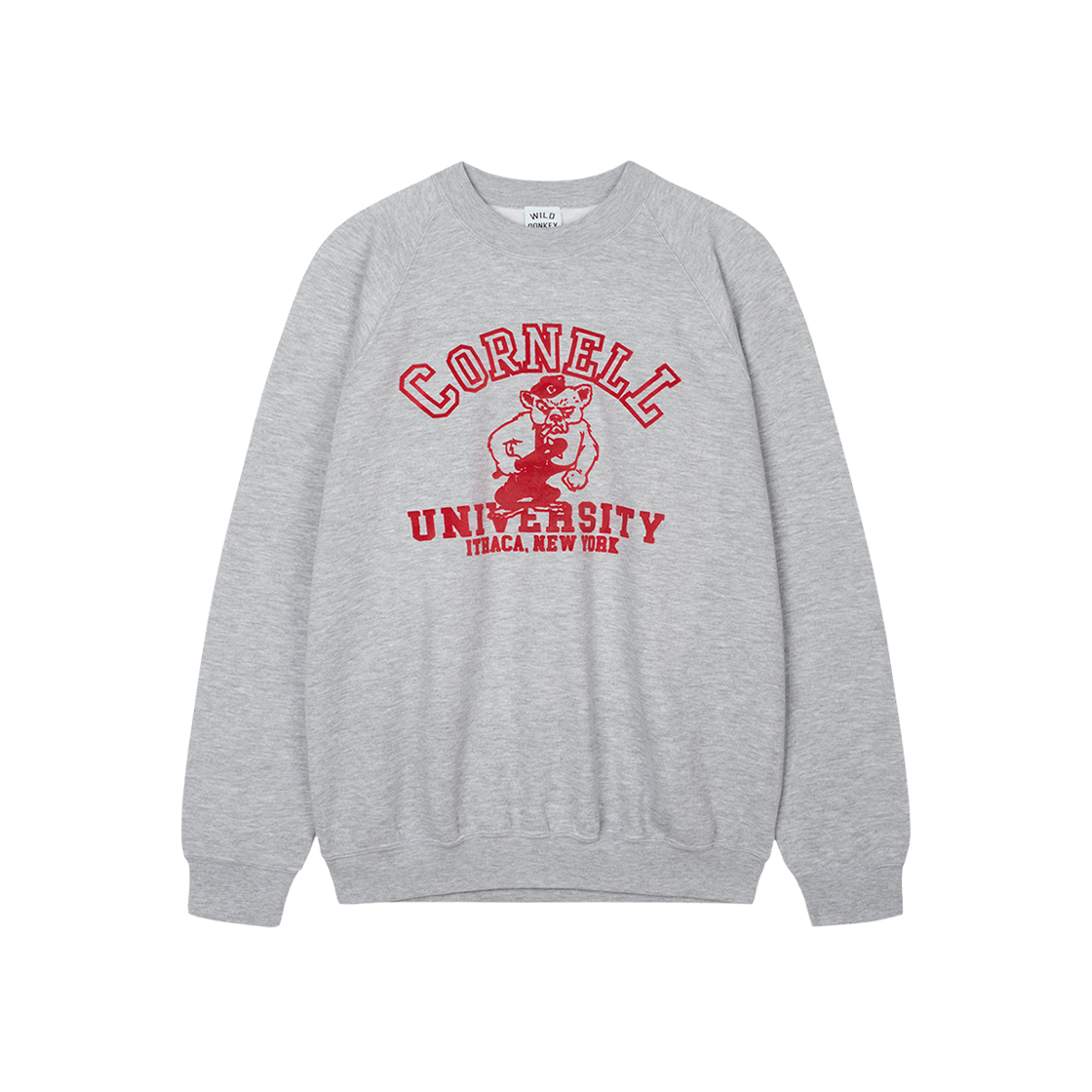 와일드 동키 코넬 레글런 크루넥 헤더 그레이 - 25FW(Wild Donkey Cornell Raglan Crewneck Heather Grey - 25FW)