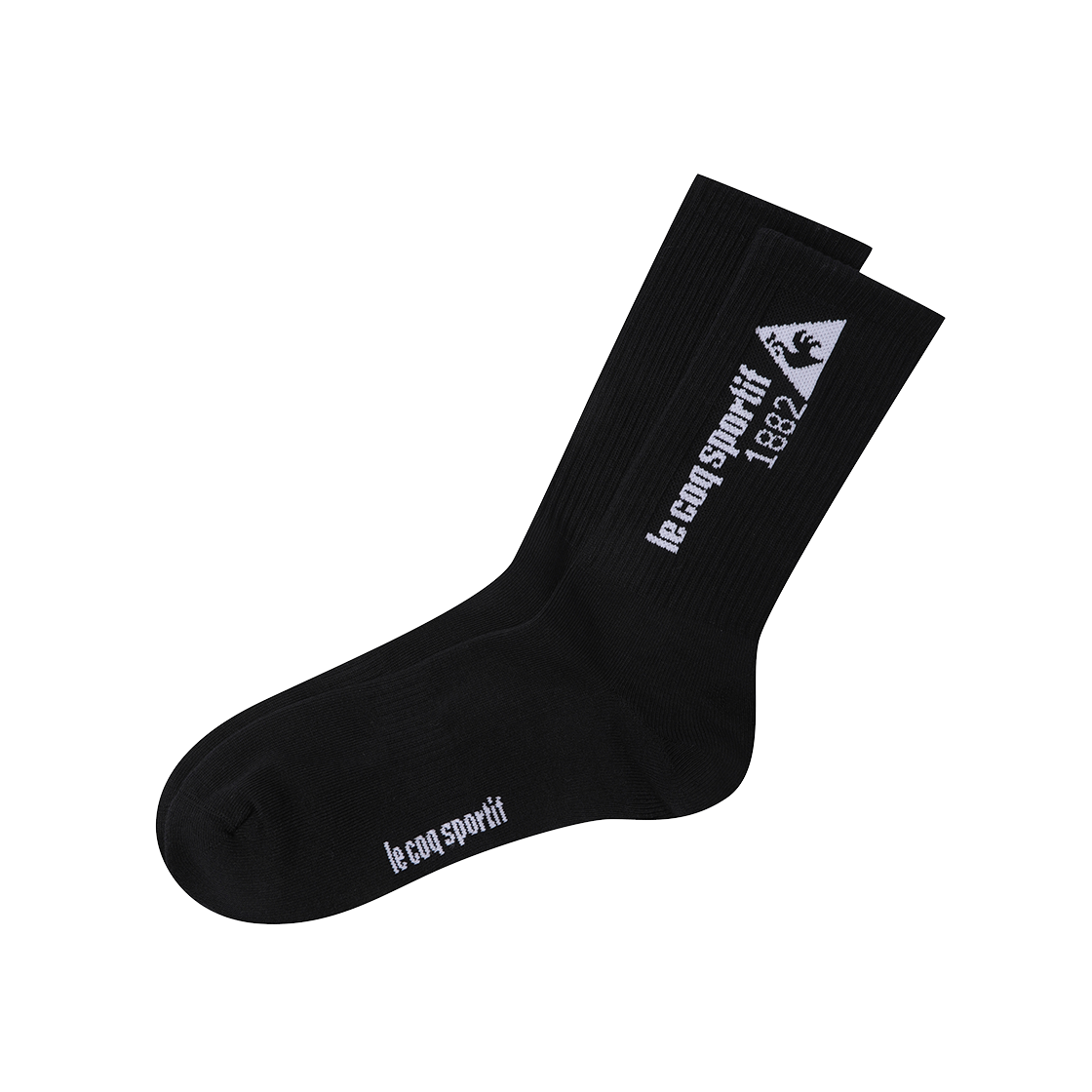 QQ323ASC83_BLK0 le coq sportif Unisex Logo High Socks Black