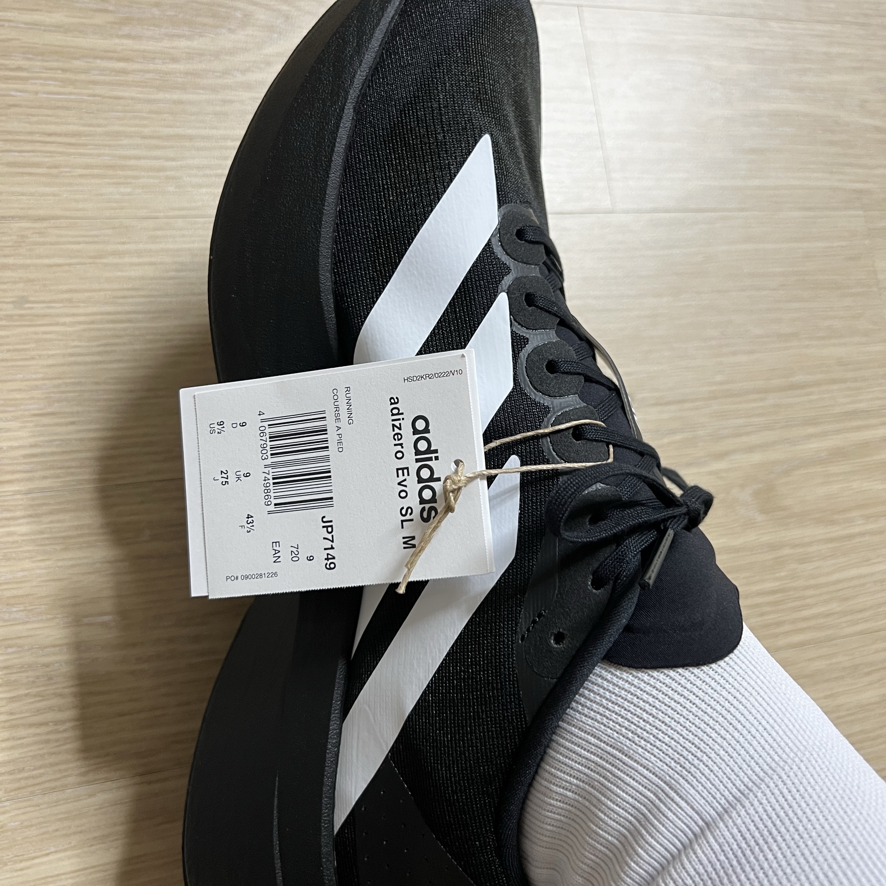 Adidas Adizero EVO SL Core Black Cloud White ์ฐฉ์ฉ ์คํ์ผ