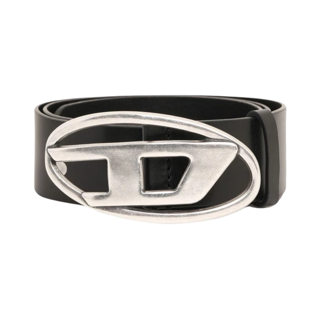 디젤 B-1DR 레더 벨트 D 버클 블랙(Diesel B-1DR Leather Belt with D Buckle Black)