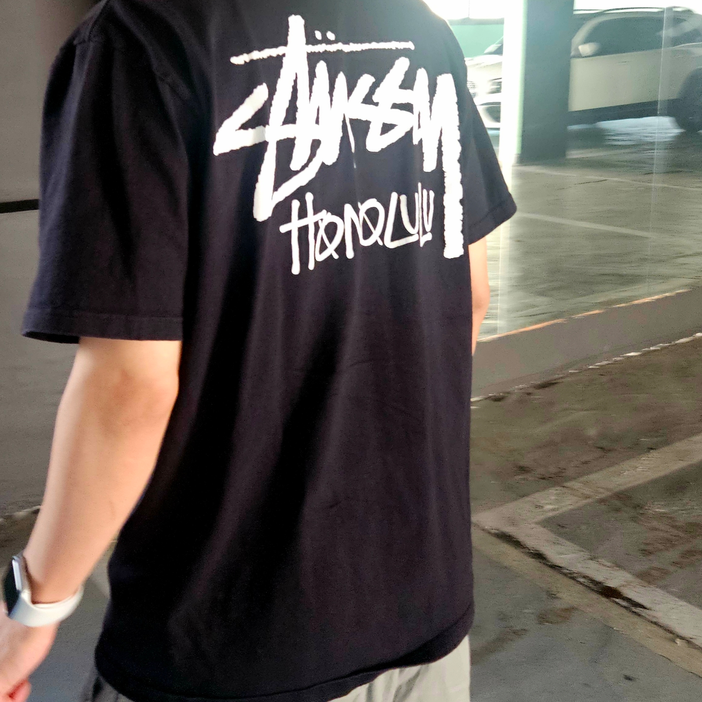 Stussy Stock Honolulu T-Shirt Black 착용 스타일